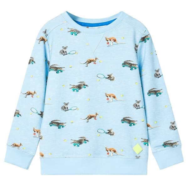 Børnesweatshirt, lyseblå melange, 116