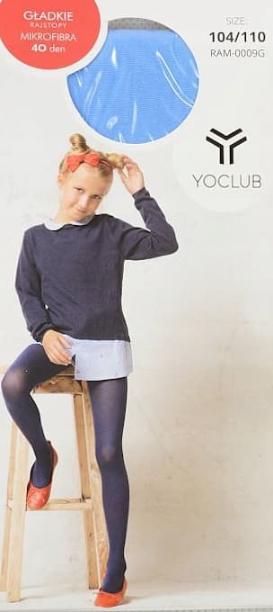 YO mikrofiberstrømpebukser 40 DEN Smooth blå 116/122