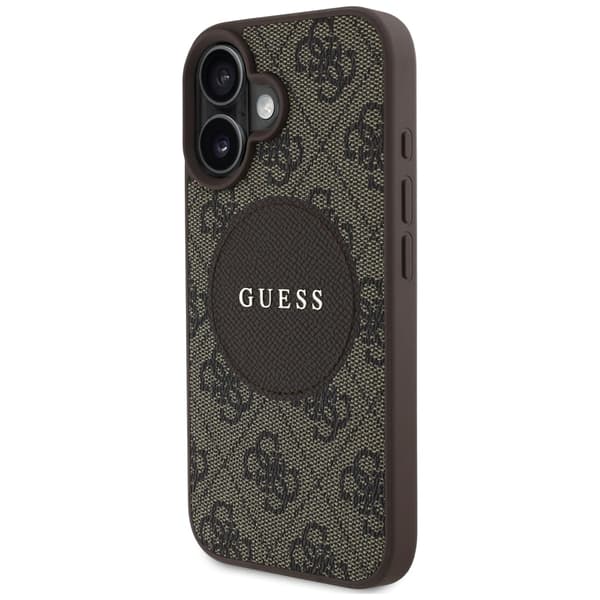 Guess 4G Circle Classic Logo-etui til MagSafe til iPhone 16, brun