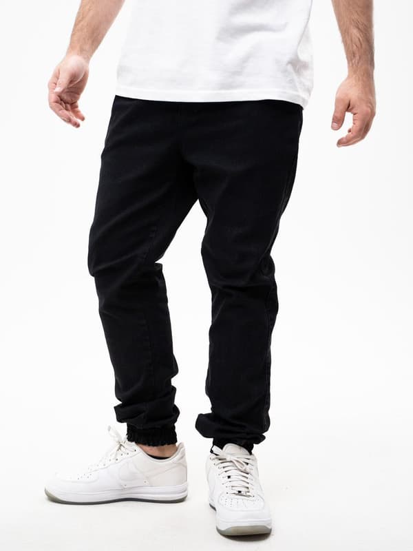 Svarta joggingjeans Method Mini M Logotypbroderi XXL för män