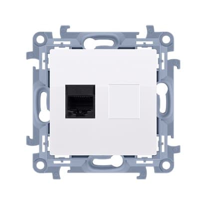 Enkelt computerstik RJ45 kategori 5e (modul), hvid Simon10