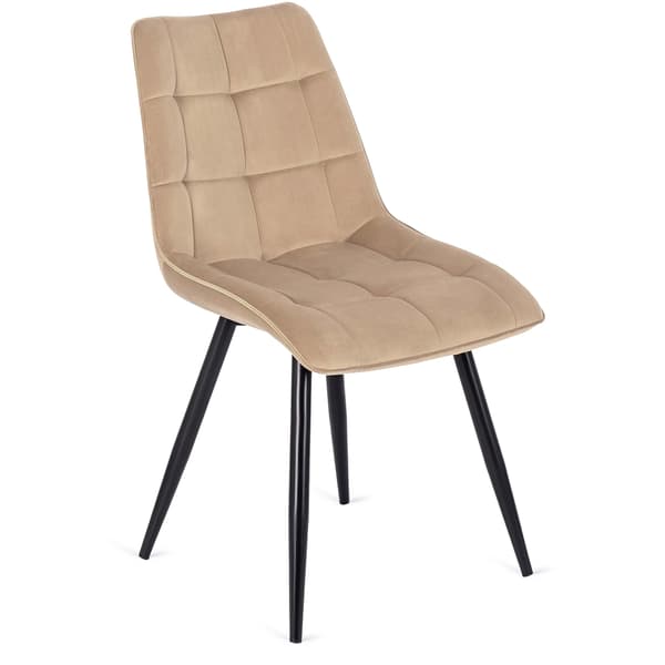 RIO Beige Velour Moderne Loft Spisebordsstol med Polstring