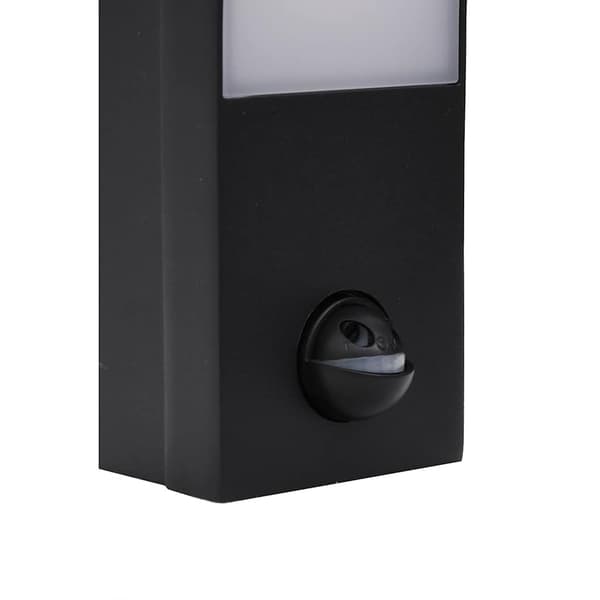 vidaXL LED udendørs væglamper med sensor, 2 stk., sort, aluminium