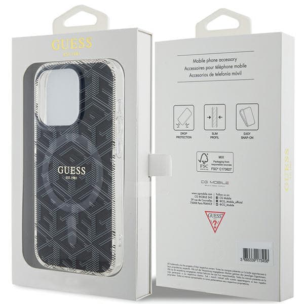 Guess IML GCube MagSafe-etui til iPhone 15 Pro, sort