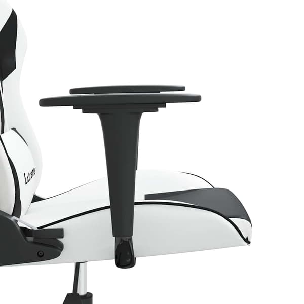 vidaXL gamingstol, sort og hvid, kunstlæder