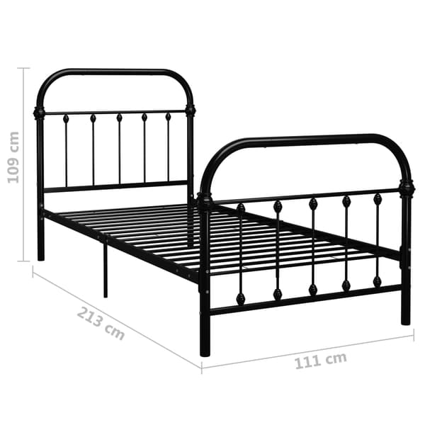 vidaXL sengestel sort metal 100 x 200 cm