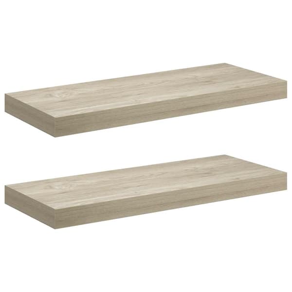 vidaXL væghylder, 2 stk., egetræsfinish, 60x23,5x3,8 cm, MDF