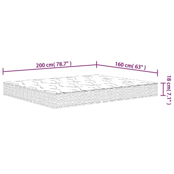 vidaXL Bonnell springmadras, medium fasthed, 160x200 cm