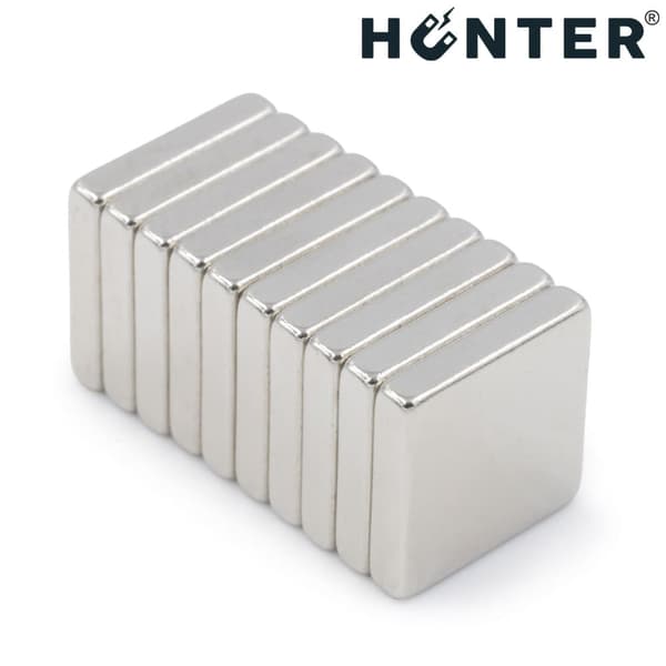 NEODYMIUM MAGNET 10x10x2 mm STÆRK PLADE Stang, Rektangulær, HUNTER