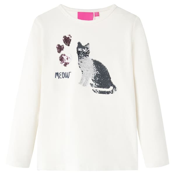 Barn långärmad T-shirt, ecru, 104