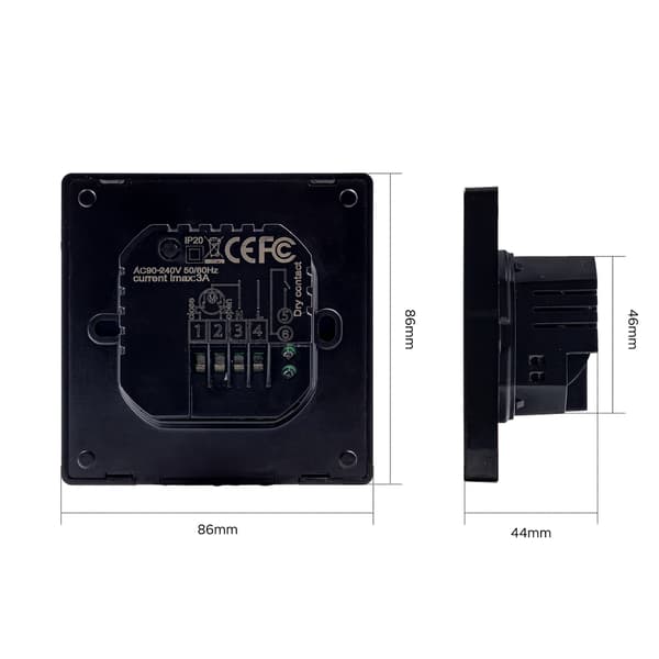 Zigbee Tuya PRO3 musta huonetermostaatti