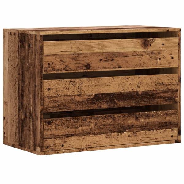 vidaXL kommode, antik træ, 80x41x58 cm, træbaseret materiale
