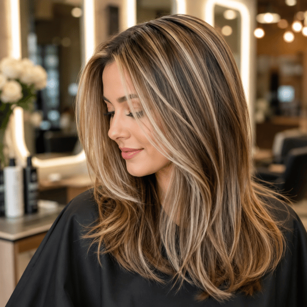 Balayage-hiusvärisetti, jossa on raidat, korkki ja siveltimet