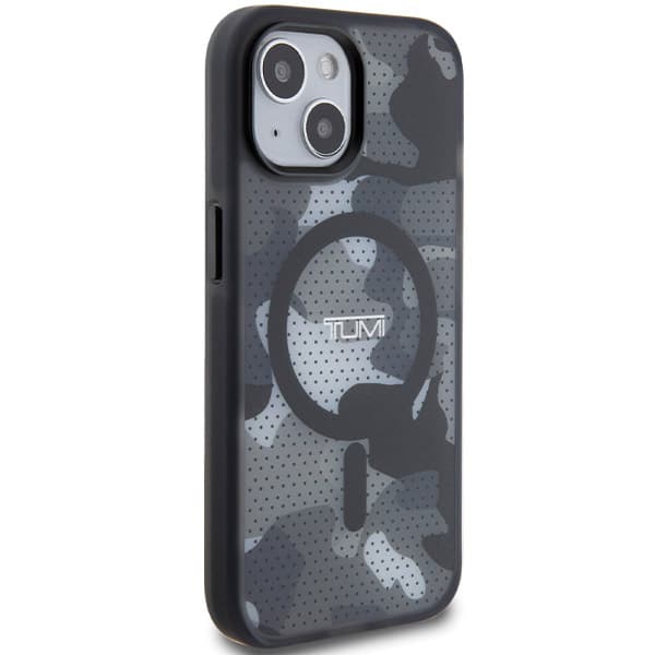 Tumi Frosted Camo Print MagSafe-etui til iPhone 15, sort