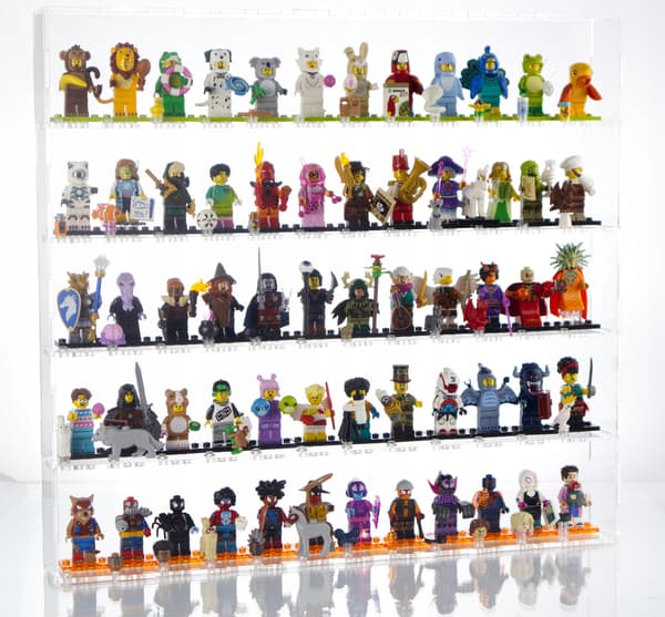Stor displaylåda för 60 legofigurer plus extra dubbar