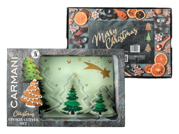 Set med 3 pepparkaksformar/kakformar - julgranar