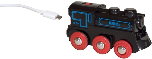 Brio toglegetøj med batteri og USB-kabel til børnetog