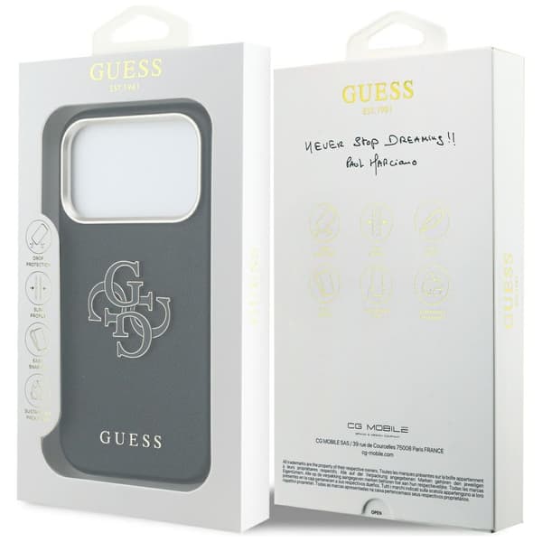 Guess FW Resin Logo-cover til iPhone 17 Pro, sort