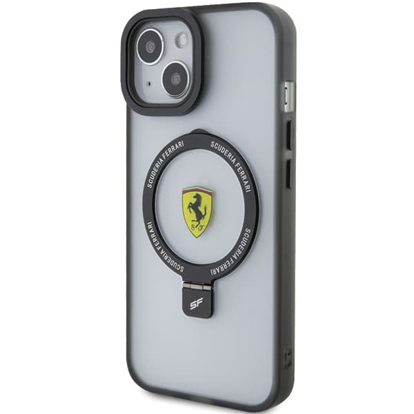Ferrari Ring Stand 2023 Kollektion MagSafe-etui til iPhone 15, Sort