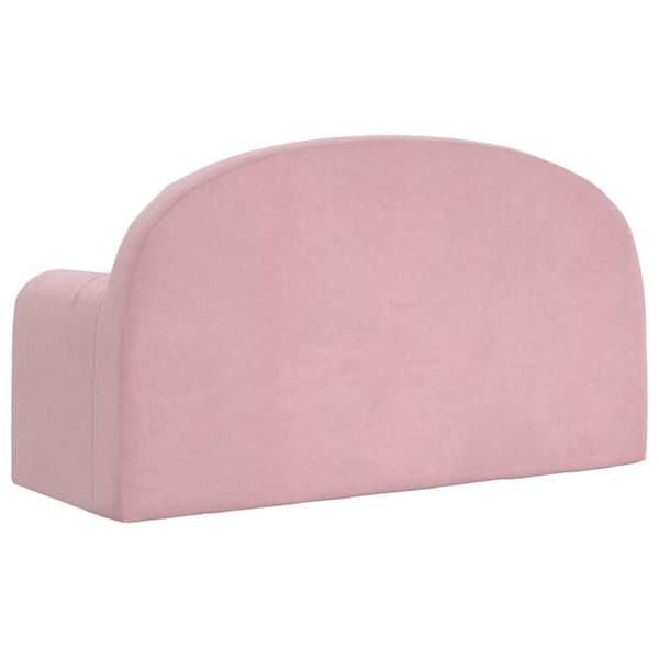 vidaXL 2-sits barnsoffa, rosa mjuk plysch