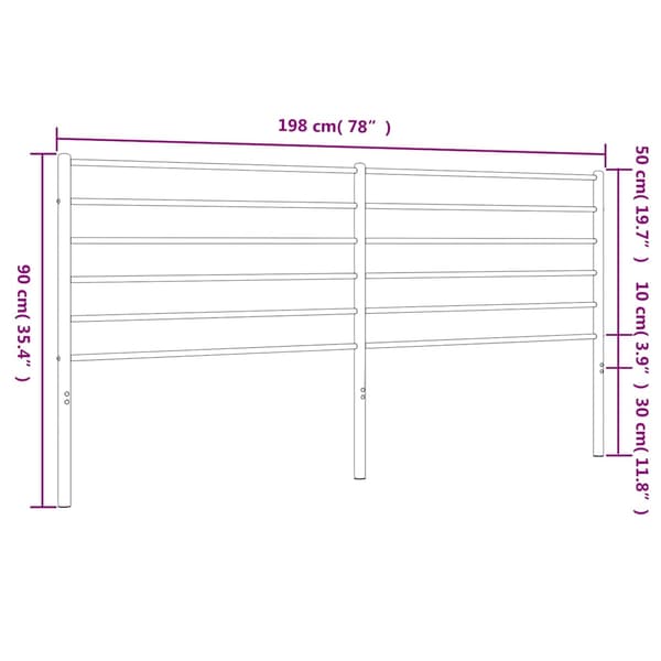 vidaXL metalsengegavl, sort, 193 cm