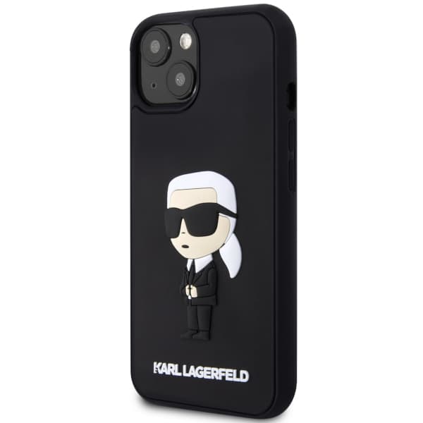Karl Lagerfeld Rubber Ikonik 3D-cover til iPhone 14 Plus, sort