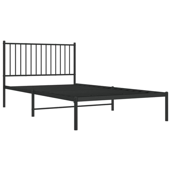 vidaXL metalsengestel med hovedgærde sort 107x203 cm