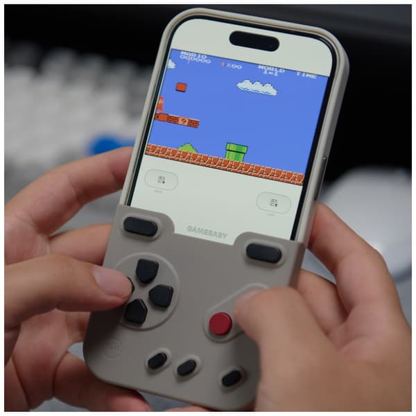 GAMEBABY cover med controller til iPhone 17 Pro Max grå