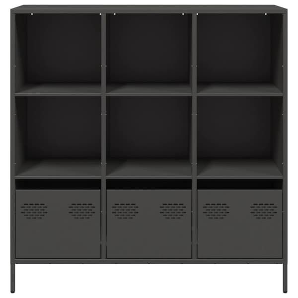 vidaXL skab, sort, 101,5x39x103,5 cm, stål