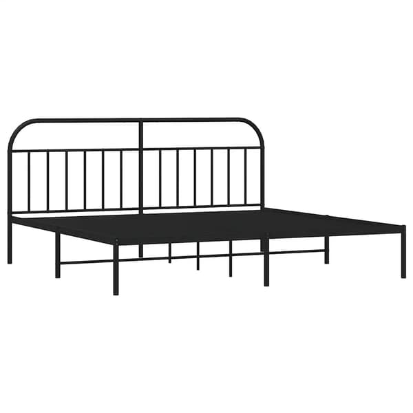 vidaXL metalsengestel med hovedgærde sort 193x203 cm