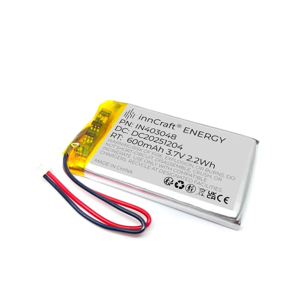 Lithiumpolymerbatteri 600mAh 3,7V IN403048