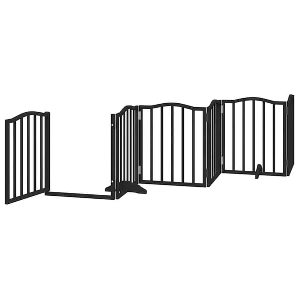 vidaXL foldbar hundegitter med dør 12 paneler sort 600 cm