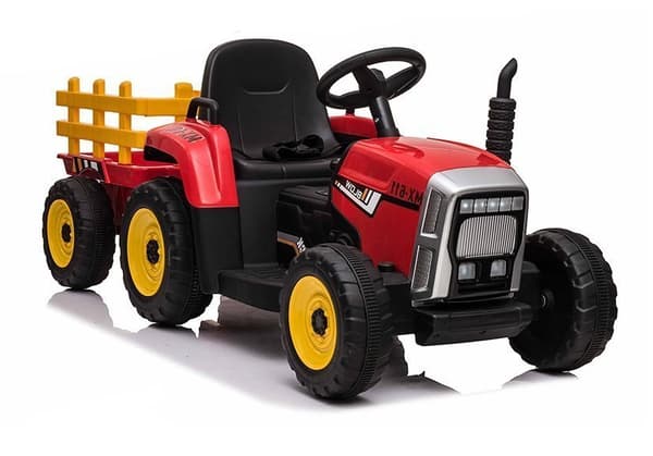 Batteridriven traktor med släpvagn XMX611 Röd
