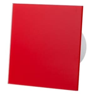 dRim 100 S Standard Ventilator Rød Blank Glas Ventilator Plus Panel Sæt