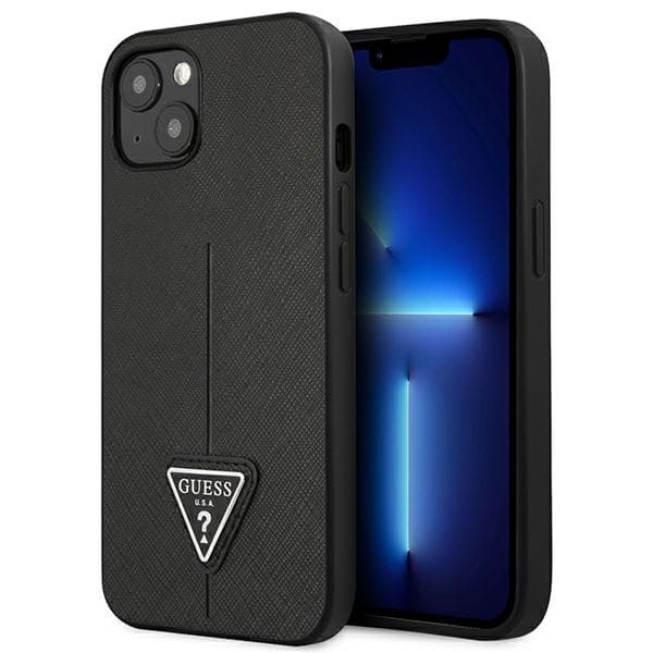 Guess Saffiano Triangle Logo cover til iPhone 13 mini, sort