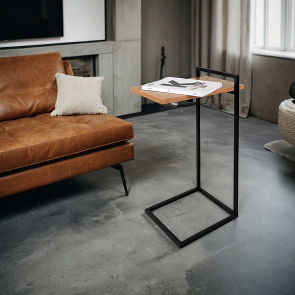 Laptop sidebord Loft sort lyst træ metal Annecy