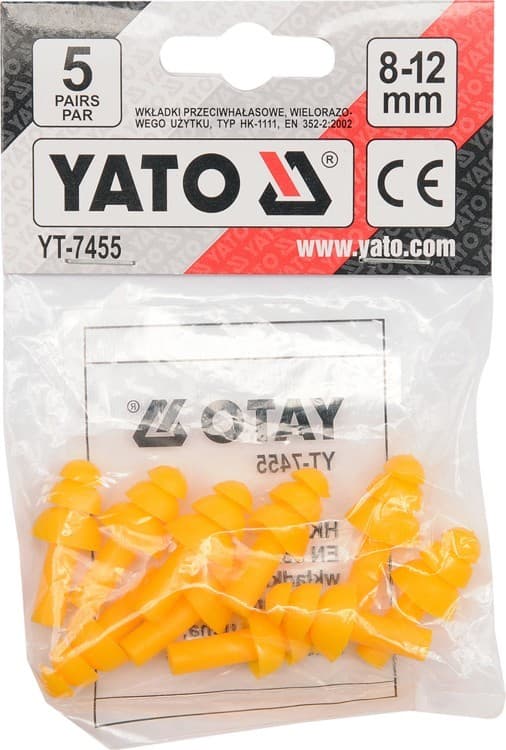 Yato ørepropper silikone SNR 22 dB 5 par YT-7455