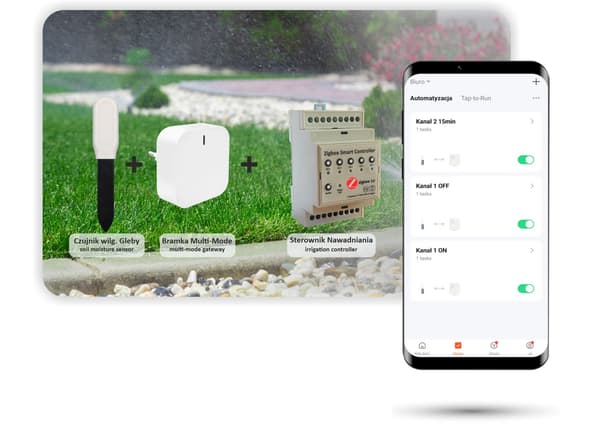 5-stations 24VAC Zigbee vandingscontroller med strømforsyning