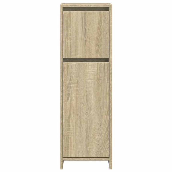 vidaXL badeværelsesskab Sonoma eg 30x30x95 cm spånplade