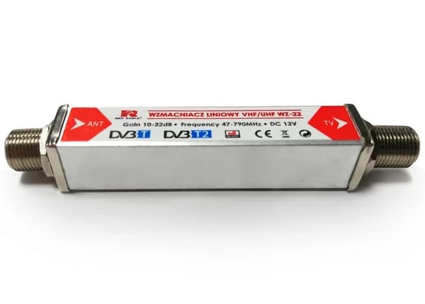 DVB-T VHF UHF lineær forstærker Red Eagle WZ-22 5V 12V antennegennemstrømning