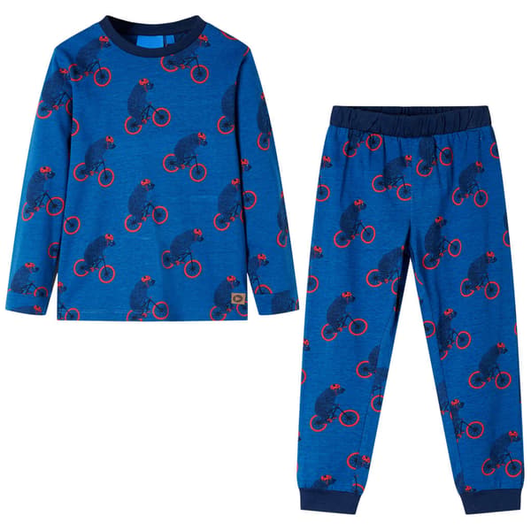 Børne pyjamas med lange ærmer, marineblå, 104