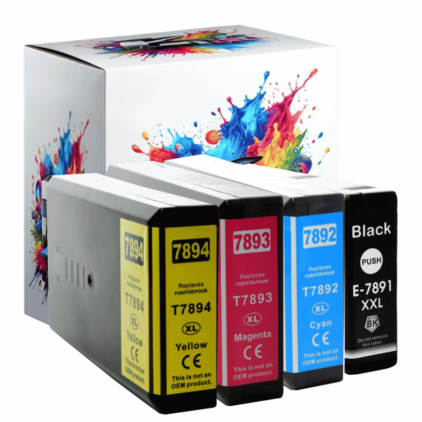4x blækpatroner til Epson Epson WF-5110DW WorkForce Pro Sæt GP-E7895CMYK