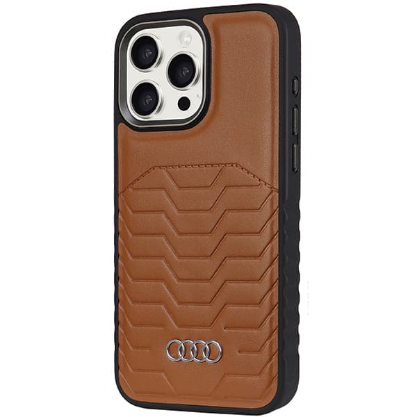 Audi MagSafe-etui i kunstlæder til iPhone 14 Pro Max, brun