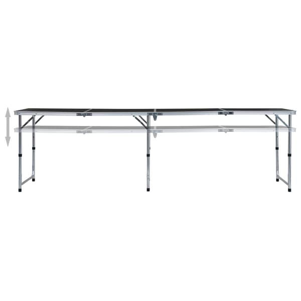 vidaXL foldbart campingbord, aluminium, 240 x 60 cm