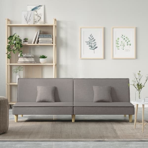 vidaXL Bäddsoffa, Taupe, Klädd i Tyg