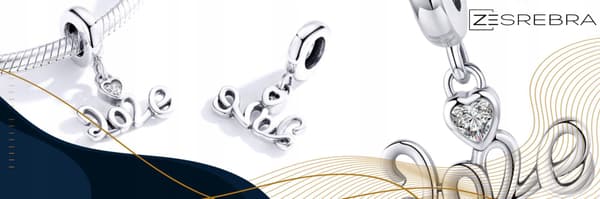 Charms Kärlek silver 925 pärlhänge S925 kärlekspärlor silverpärla