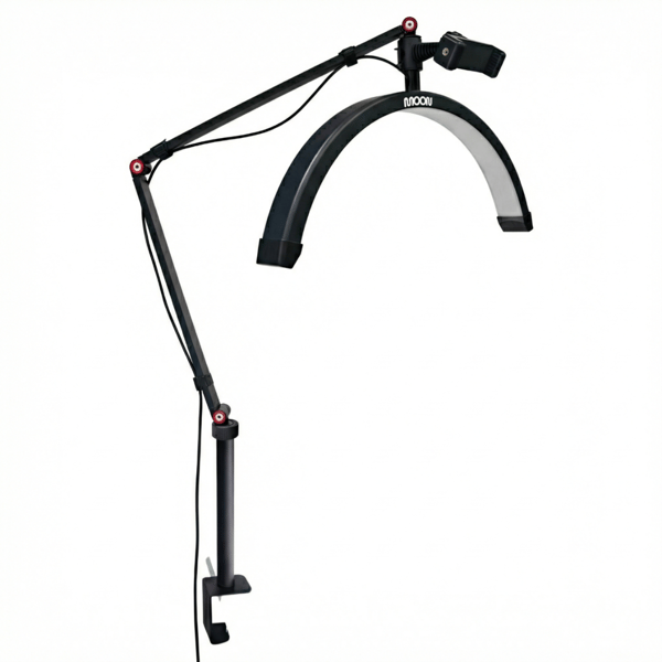 LED Kosmetiklampe MOON Bow 20W Til Øjenvipper Til Skrivebord Sort 42 cm