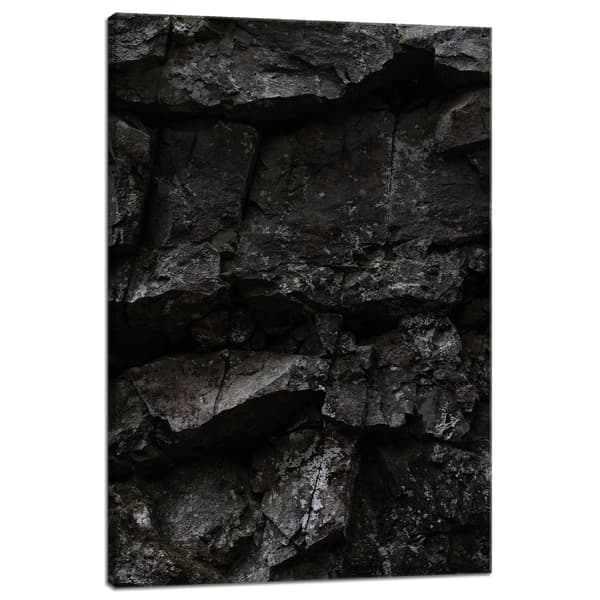 Lærredstryk Natur Sorte sten 40x60 cm