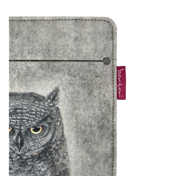 Arco Design 6-7" e-bogsetui - EcoFilc, Eleonora-print, grå, passer til Kindle / PocketBook