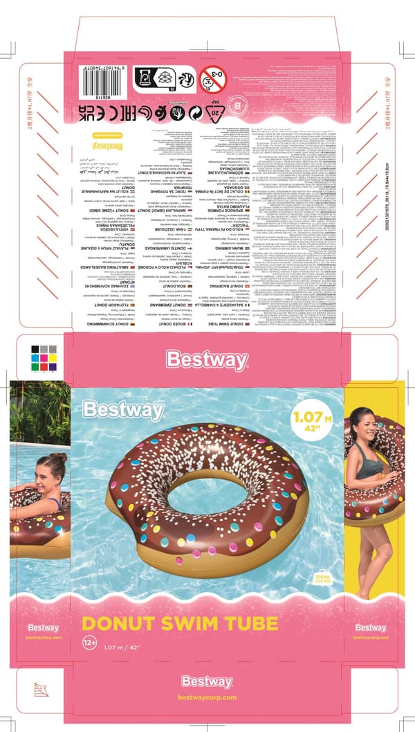 DONUT SVØMMERING BRUN/BLÅ 107CM 8079